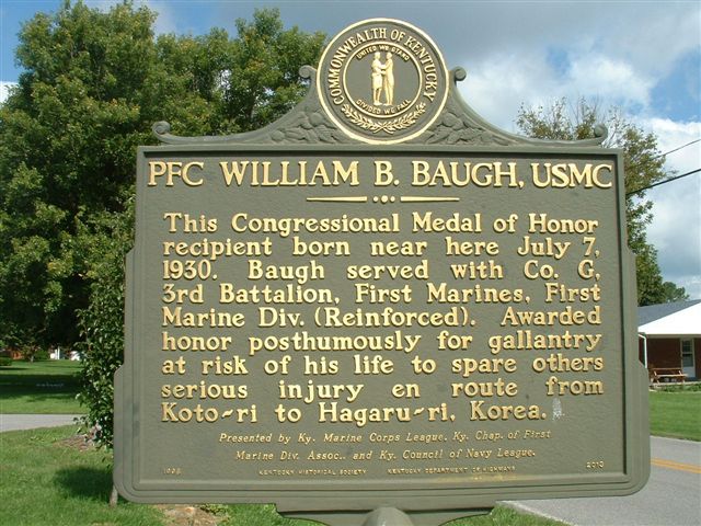 Kentucky Historical Marker – PFC William B. Baugh, USMC
