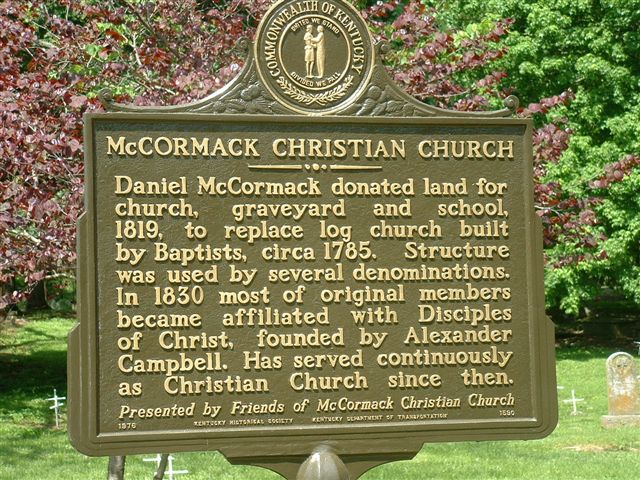 Kentucky Historical Marker – McCormack Christian Church