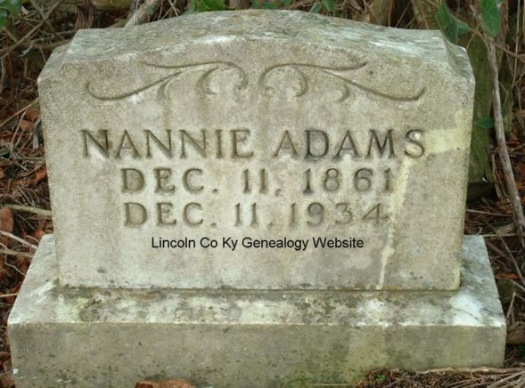 Headstone of Nannies Adams
